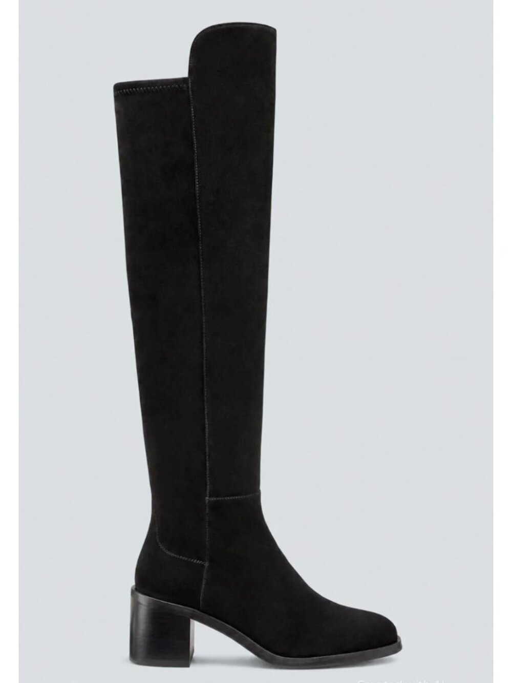$850 STUART WEITZMAN Finn 5050 OVER THE KNEE Boots BLACK BLOCK SUEDE 6.5 (PD16)